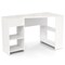 White Engineered Wood L-Shaped Computer Desk with Drawer and Storage Shelves